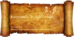 Kercsmár József névjegykártya