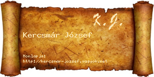 Kercsmár József névjegykártya